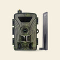 Caméra de chasse 4G LAYONE avec son antenne, vue de face