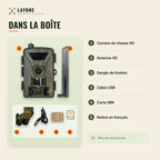 Contenu de la boîte de la caméra de chasse 4G LAYONE